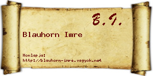Blauhorn Imre névjegykártya